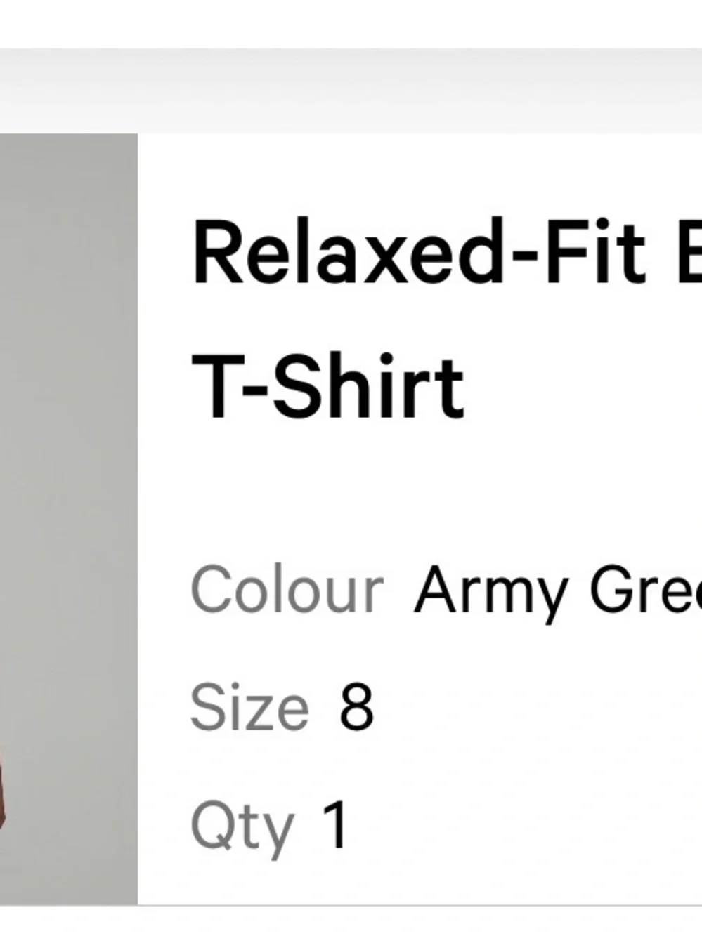 NWT relaxed, fit boat, neck, T-shirt in army Green